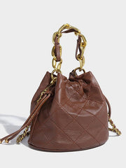 Mojoyce-Chain Rhombus Crossbody Mini Bucket Bag