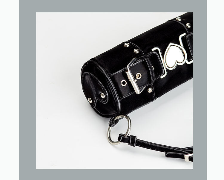 MOJOYCE-Y2K Heart Metal Chain Shoulder Bag