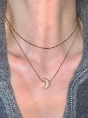 Mojoyce-Original Crescent Moon 2pieces Necklace