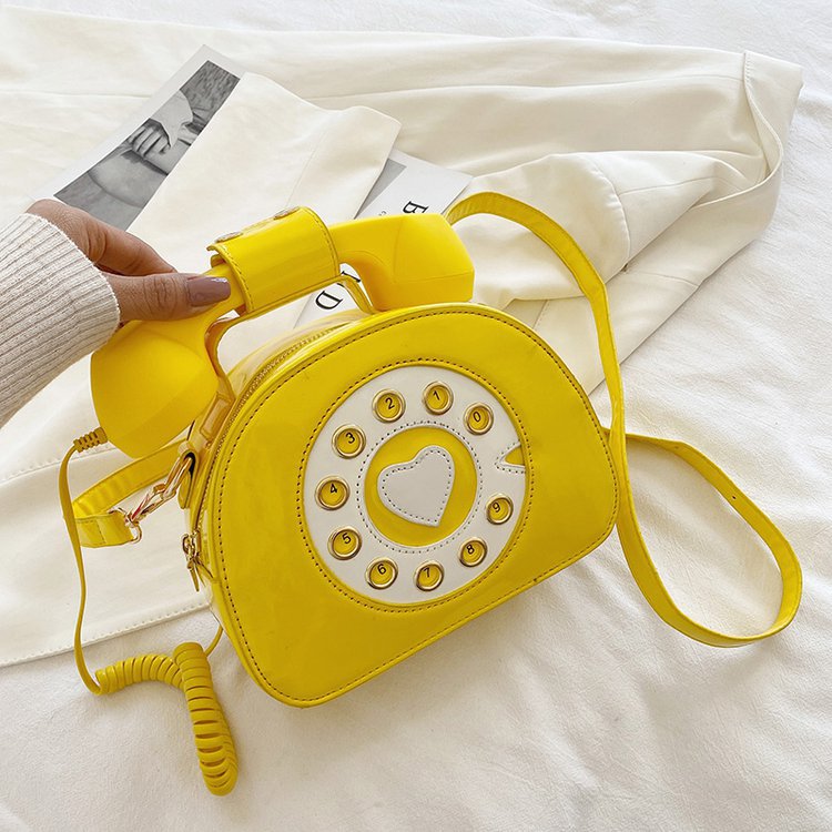 MOJOYCE-Telephone Shaped PU Leather Shoulder Bag