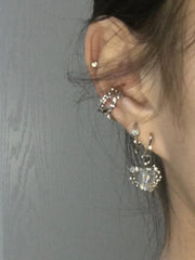 Mojoyce-Sparkling Heart Bone-On Earrings