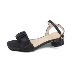 MOJOYCE-Folded word buckle Roman shoes