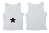 MOJOYCE-Y2K tanks spring Summer outfits Star Embroidered Rib Cropped Tank Top