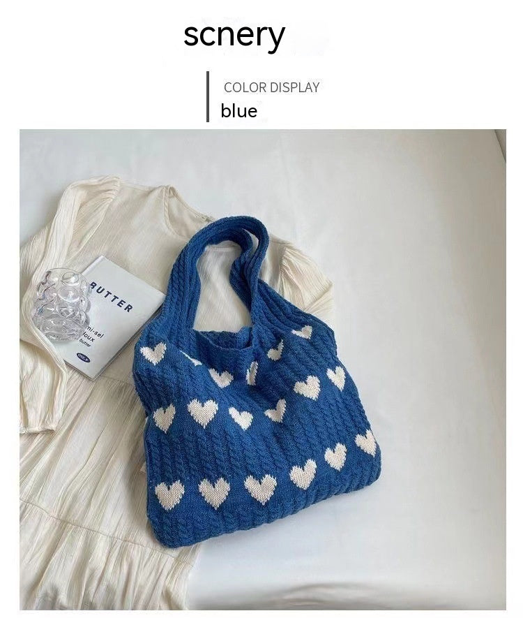 MOJOYCE-The Sweetheart Satchel Knitted Tote Bag