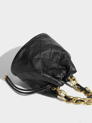 Mojoyce-Chain Rhombus Crossbody Mini Bucket Bag