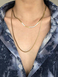 Mojoyce-Simple Normcore Gold Double Layer Necklace