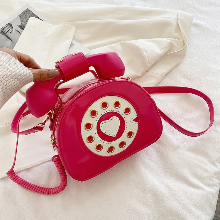 MOJOYCE-Telephone Shaped PU Leather Shoulder Bag