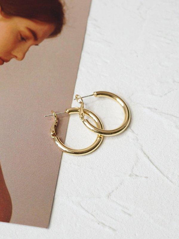 Mojoyce-Simple Normcore Gold&Silver Ear-Ring