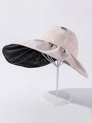 Mojoyce-Casual Pringting Hole Sun-Protection Large Wide Brim Bucket Hat