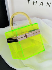 Mojoyce-Urban See-Through Geometric Acrylic Handbag