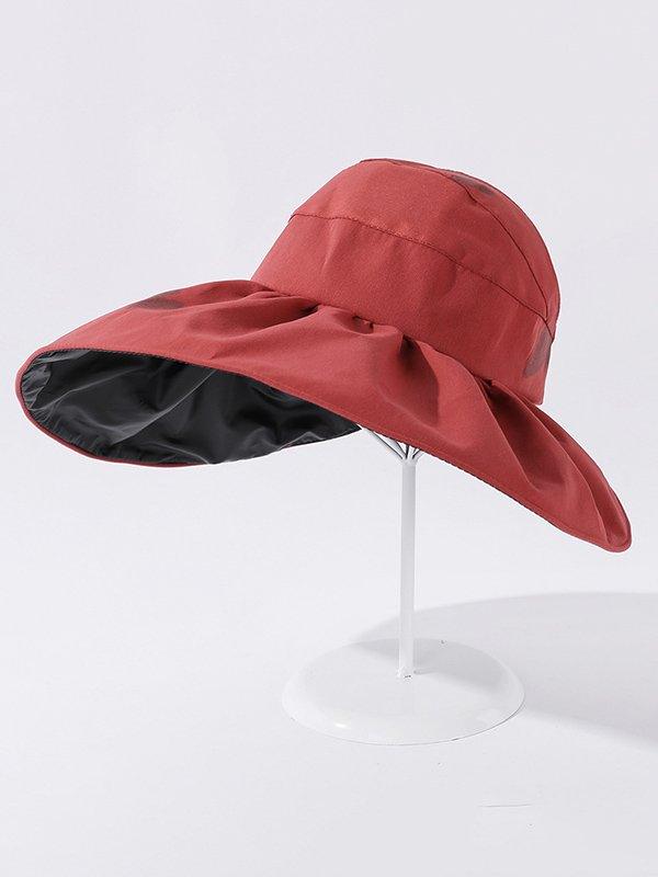 Mojoyce-Casual Pringting Hole Sun-Protection Large Wide Brim Bucket Hat