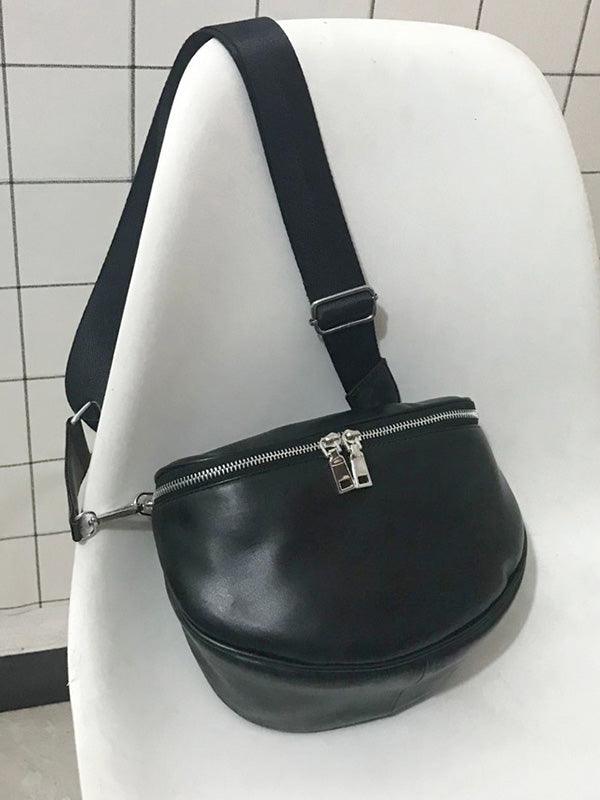 Mojoyce-Single Shoulder Diagonal Zipper PU Bag