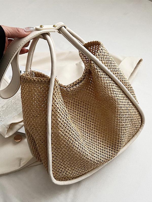 Mojoyce-Woven Tote Large Capacity Straw Bag