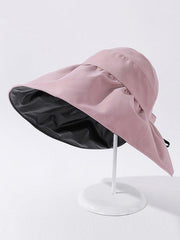 Mojoyce-Casual Solid Color Hole Sun-Protection Hat