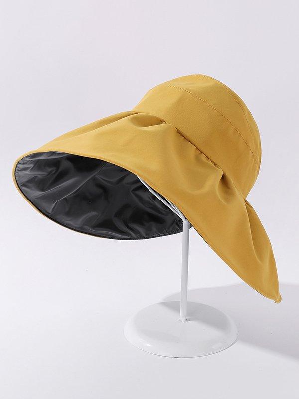 Mojoyce-Casual Solid Color Hole Sun-Protection Hat