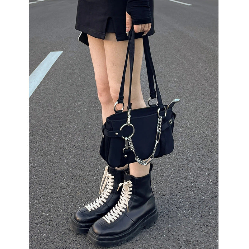 MOJOYCE-Chain Link Edge Shoulder Bag