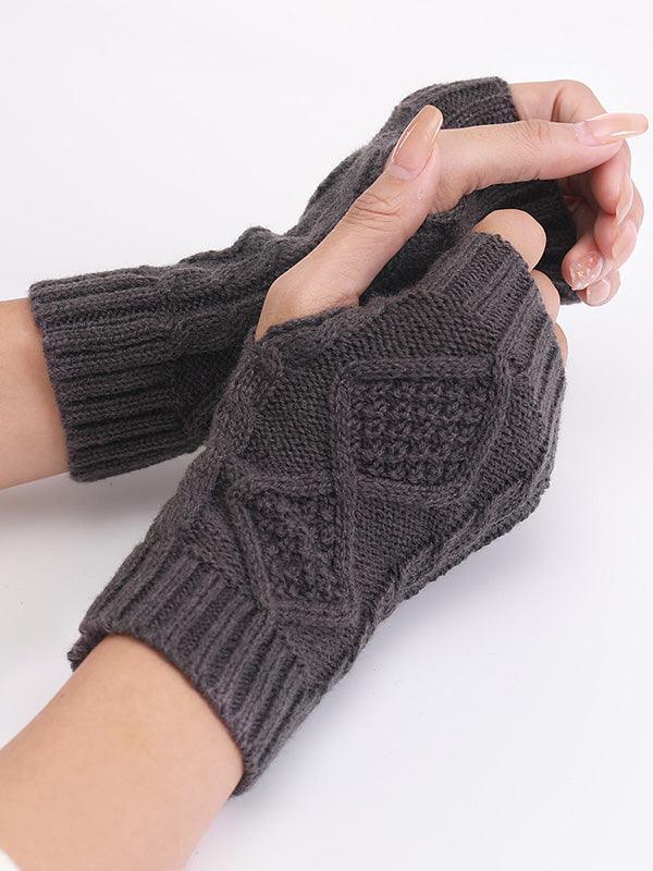 Mojoyce-Simple 9 Colors Jacquard Knitting Gloves