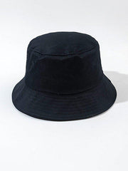 Mojoyce-Solid Color Simple Sun Protection Fisherman Hat