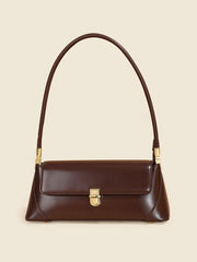 Mojoyce-Urban Solid Leather Zip-Up Shoulder Bag