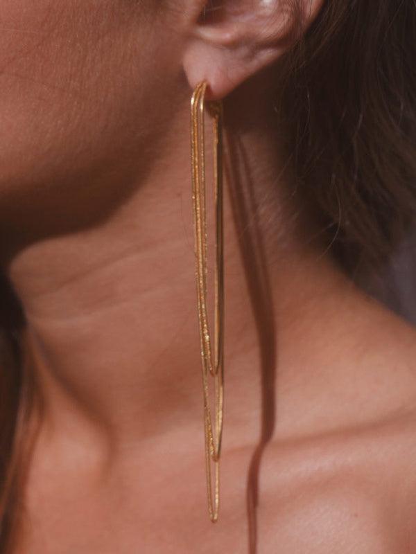 Mojoyce-Casual Tasseled Solid Color Earrings