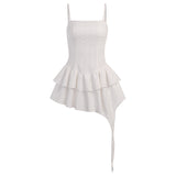 MOJOYCE-Graduation Gift Back to School Season Women Summer Sexy y2k Fairy Dress Casual Loose Dress Embroidery Cutout Irregular Hem Slim Mini Dress