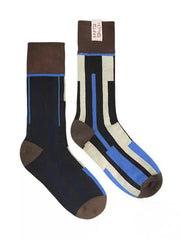 Mojoyce-Retro Color Stitching AB Cotton Socks