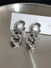 Mojoyce-Original Gold&Silver Chain Simple Earrings