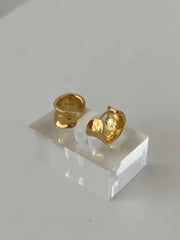 Mojoyce-Gold Minimalist Ruched Earrings