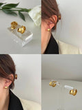 Mojoyce-Gold Minimalist Ruched Earrings