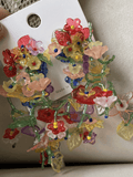 Mojoyce-Handmade Beaded Flowered Leaves Earrings