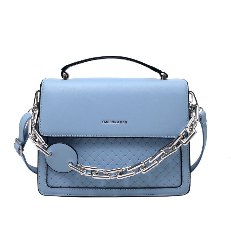 MOJOYCE-Solid Color Letter Flap Organ Crossbody Bag