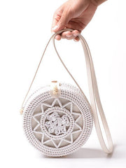 Mojoyce-Rattan Bohemia Round Little Bag