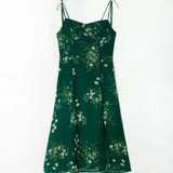 MOJOYCE-Women Summer Sexy y2k Fairy Dress Casual Loose Dress Lace Up Slit Green Midi Dress