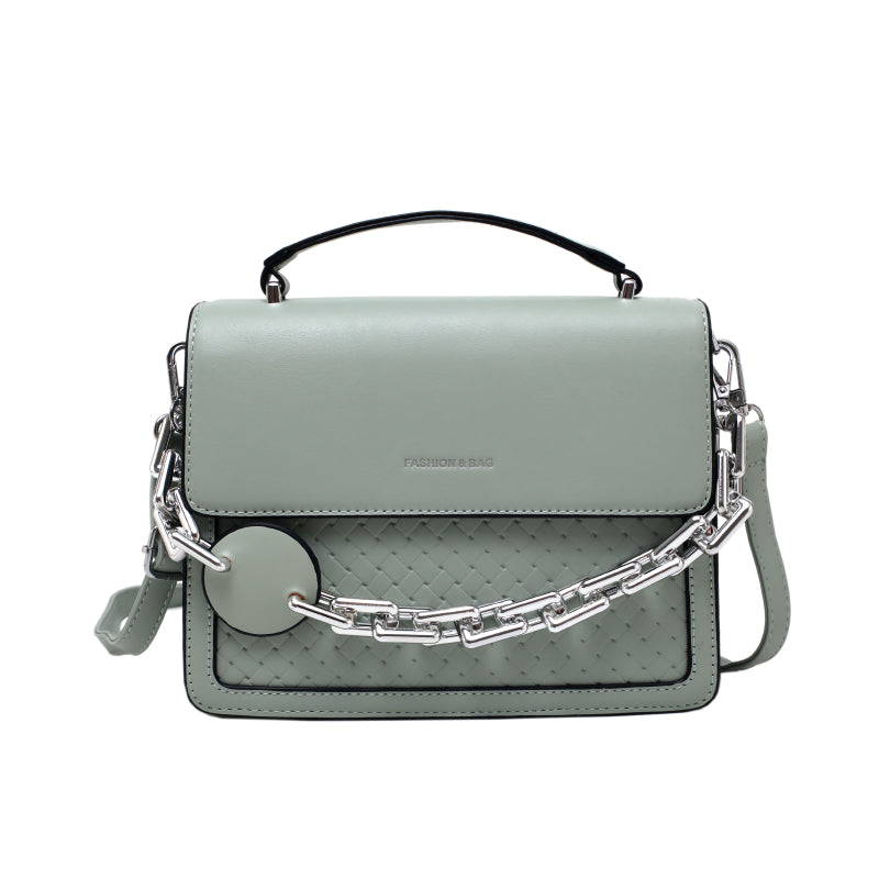 MOJOYCE-Solid Color Letter Flap Organ Crossbody Bag