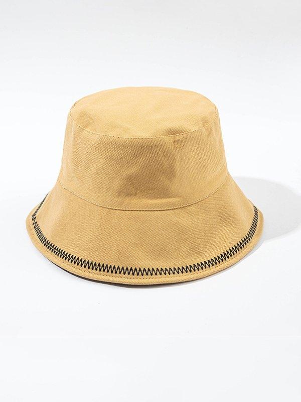 Mojoyce-Chic Original Stitched Solid Color Casual Fisherman Hat