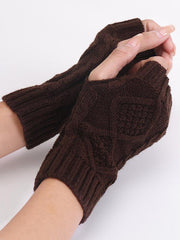 Mojoyce-Simple 9 Colors Jacquard Knitting Gloves