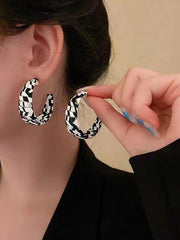 Mojoyce-Original Leather Plaid Earrings