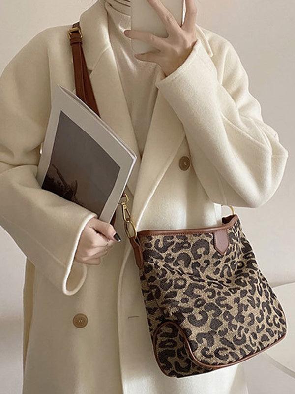 Mojoyce-Original Vintage Leopard Zipper Bag