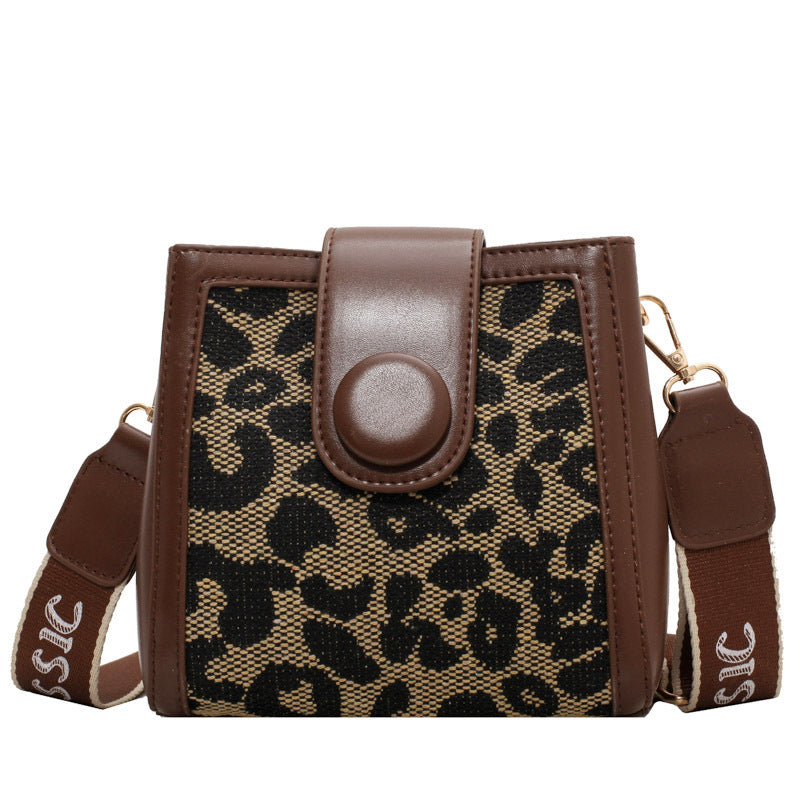 MOJOYCE-Checkerboard Leopard Print Square Bag