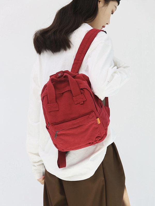 Mojoyce-Simple Casual 5 Colors Canvas Backpack