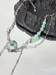 Mojoyce-Jade Buckle Fashion Clavicle Necklace