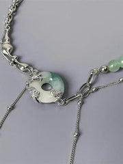 Mojoyce-Jade Buckle Fashion Clavicle Necklace