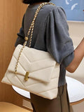 Mojoyce-Simple 4 Colors PU Chain Bag Shoulder Bag