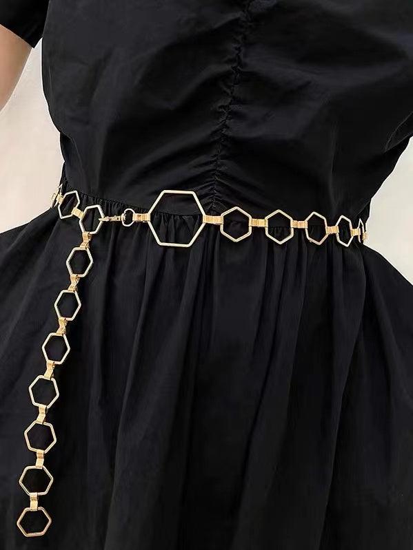 Mojoyce-Hexagonal Waist Chain