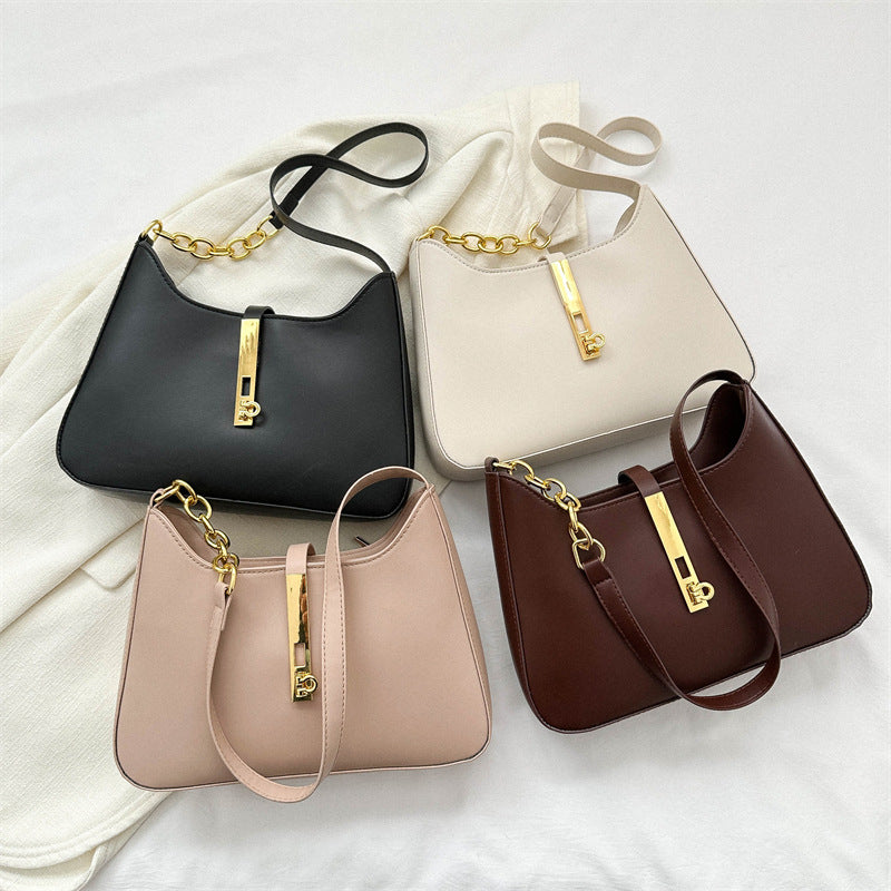 MOJOYCE-Gold Chain Glam Shoulder Bag