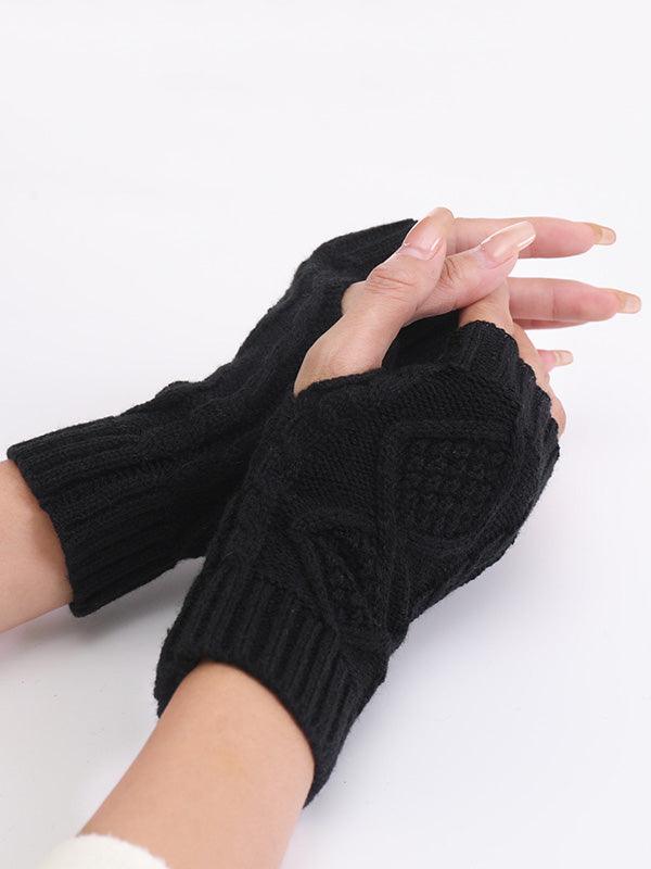 Mojoyce-Simple 9 Colors Jacquard Knitting Gloves