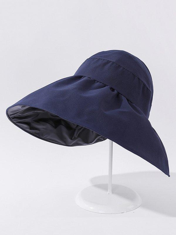 Mojoyce-Casual Solid Color Hole Sun-Protection Hat