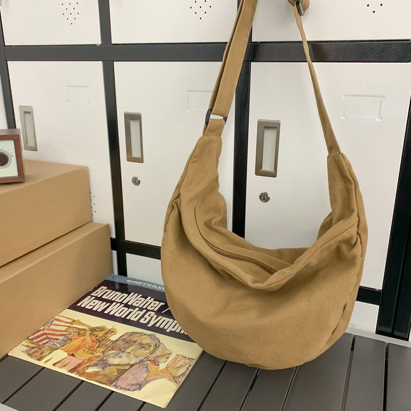 MOJOYCE-Vintage Wash Large Canvas Shoulder Bag