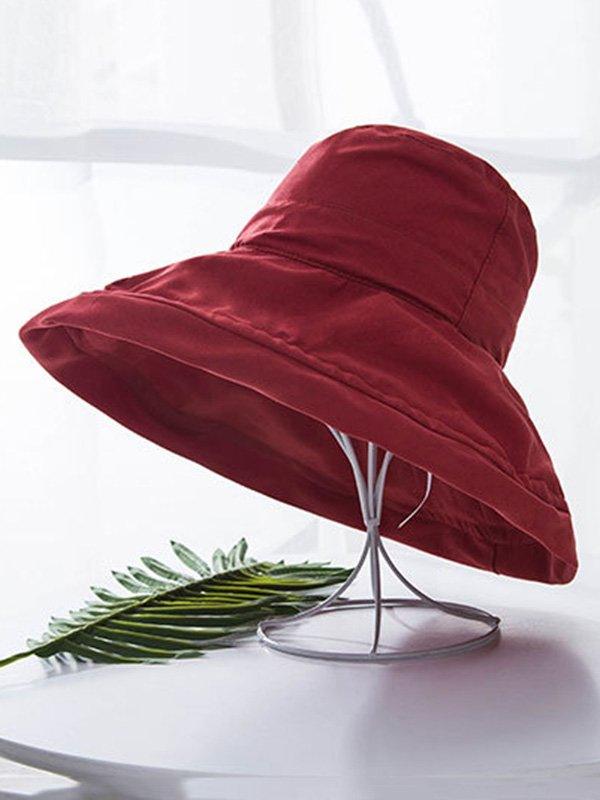 Mojoyce-Simple 6 Colors Big Brim Sun Protection Fisherman Hat