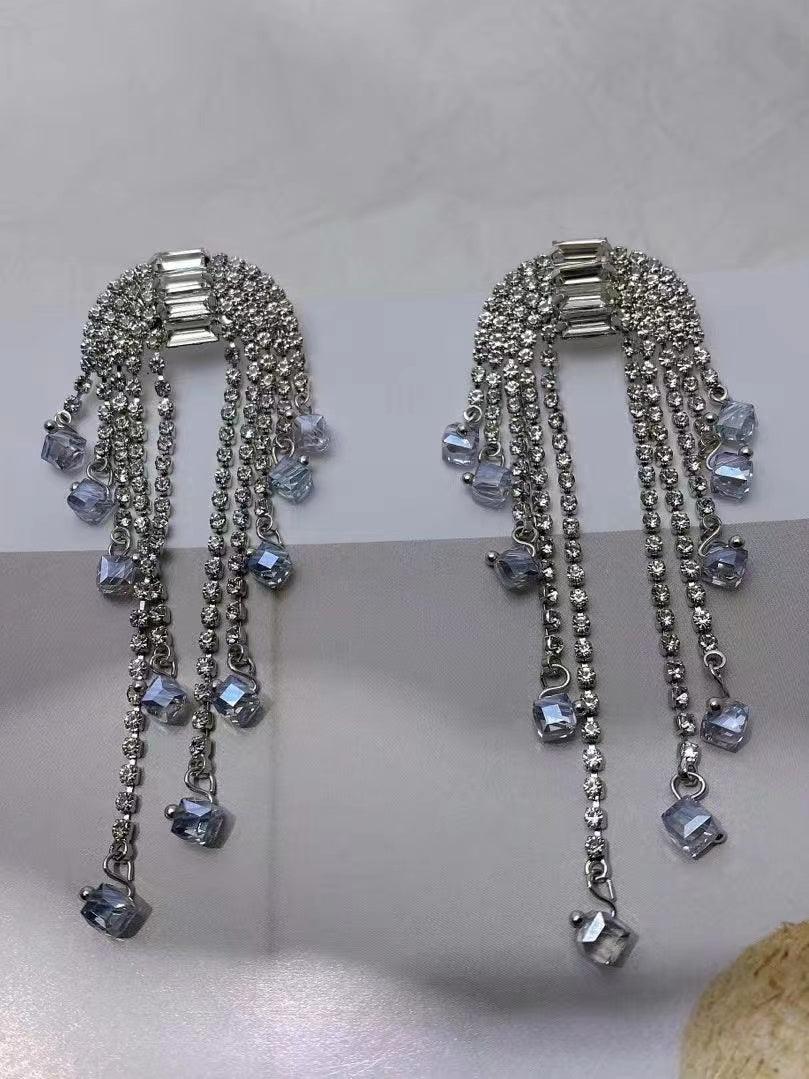 Mojoyce-Tassel Crystal Earring